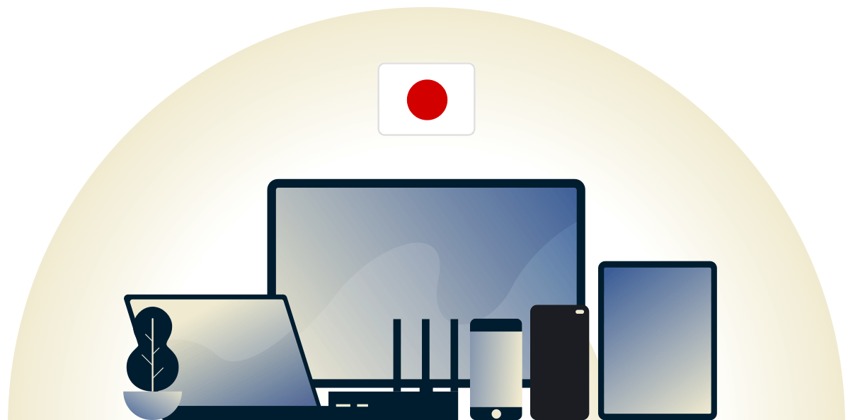 Japan VPN chroniący różne urządzenia.